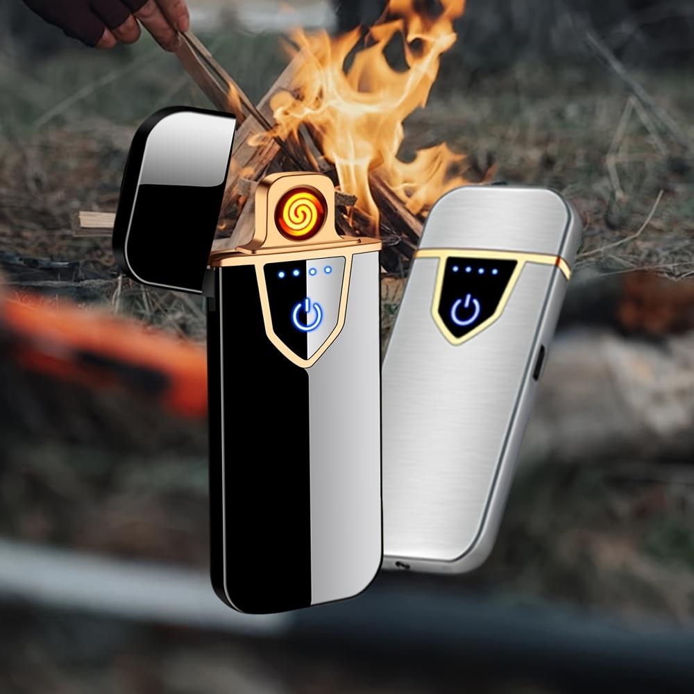 Smart Sensor Lighter, Windproof USB Rechargeable + 3s Instant Heating Coil Lighter with Power Indicator, 2pcs