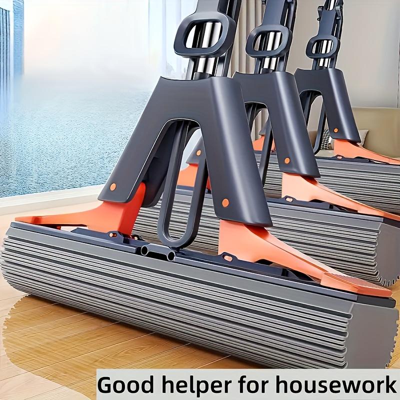 Cleaning Power High Absorbency Sponge Mop Dual Fold Dry Wet Use Durable Handle