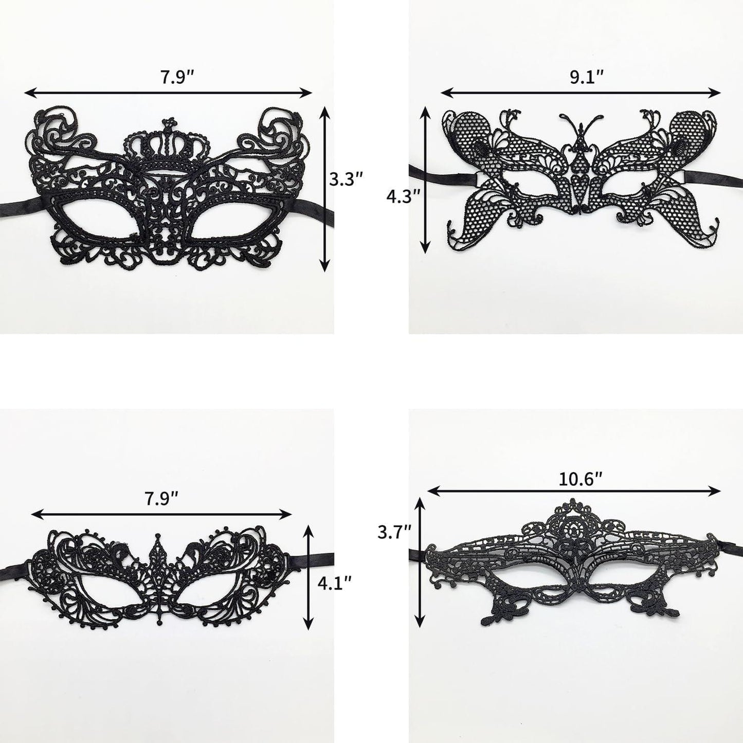 QUETTO Elegant Masquerade Masks Collection Lace Prom Carnival Venetian Half Face Masks Perfect for Masquerade Balls Costume Parties Cosplay Halloween Mardi Gras