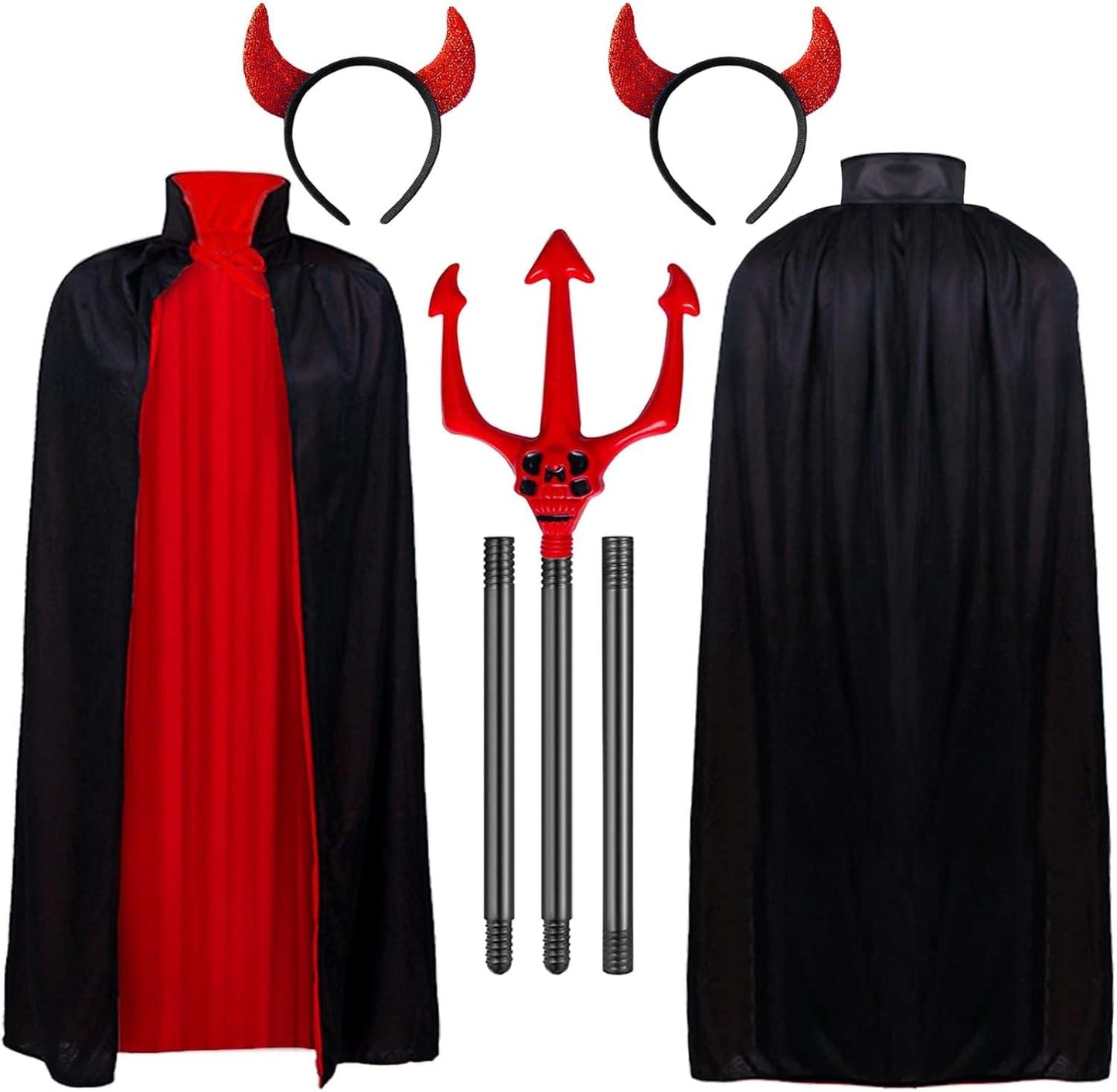 WINUSD Halloween Devil Mask Red Half Face Scary Devil Horn Ghost Mask Halloween Devil Costume Demon Mask for Halloween Masquerade Cosplay Party