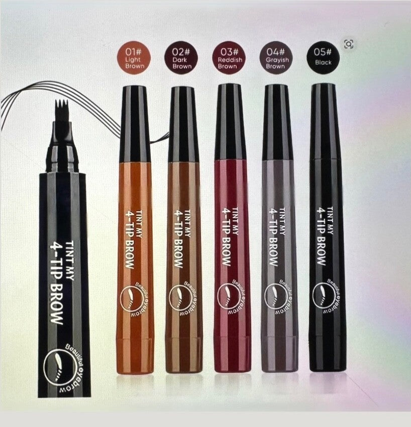 4 Prong Eyebrow Pen Waterproof Long Lasting Microblading Tattoo Pencil Natural3D