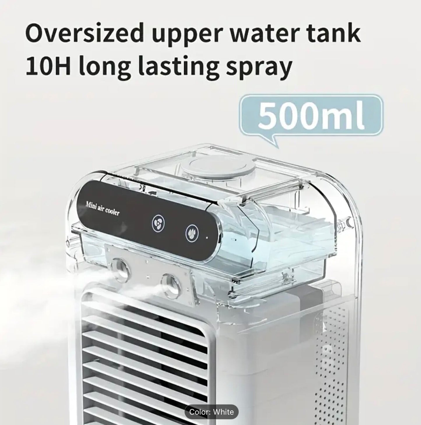 Portable Air Cooler Ice Mist Fan Desktop USB Rechargeable Summer Cooling Fan Gem