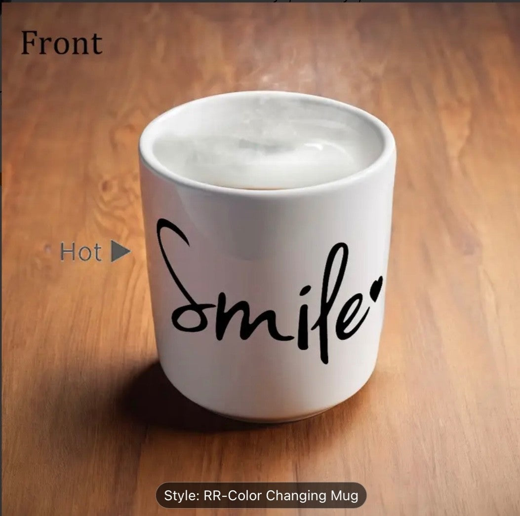 Colour Changing Heat Sensitive Mug Heart Shaped Magic Coffee Novelty Mother Gift