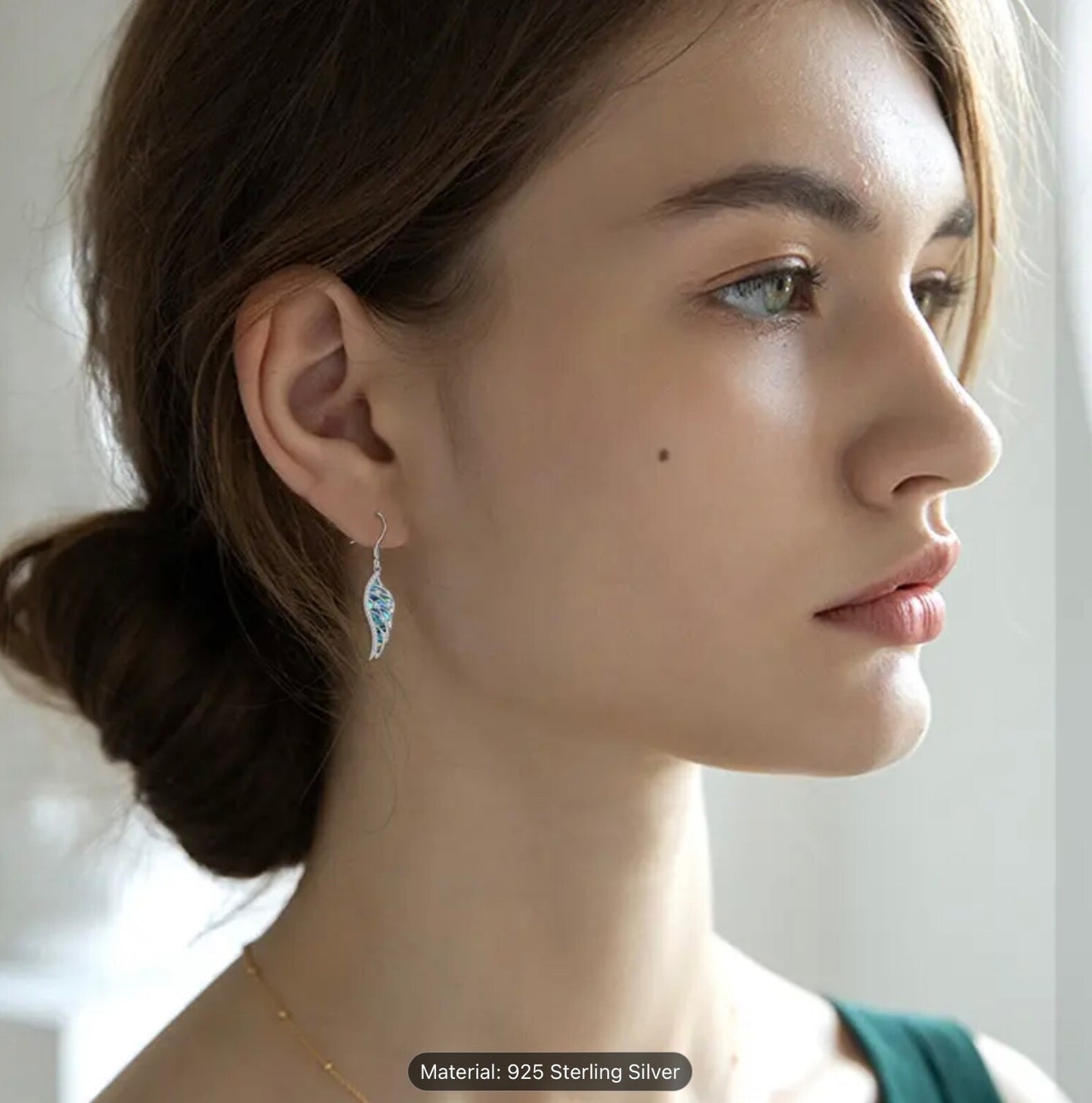 925 Sterling Silver Angel Wings Dangle Drop Earrings Gift Women Girls Jewellery