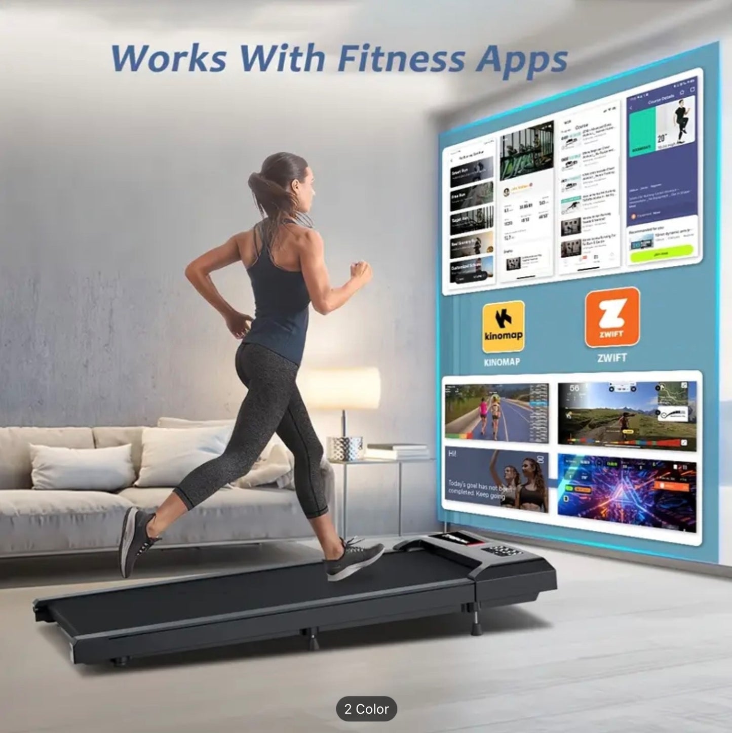 Walking Pad Treadmill Electric Incline Fitness Machine Home Under Desk Remote