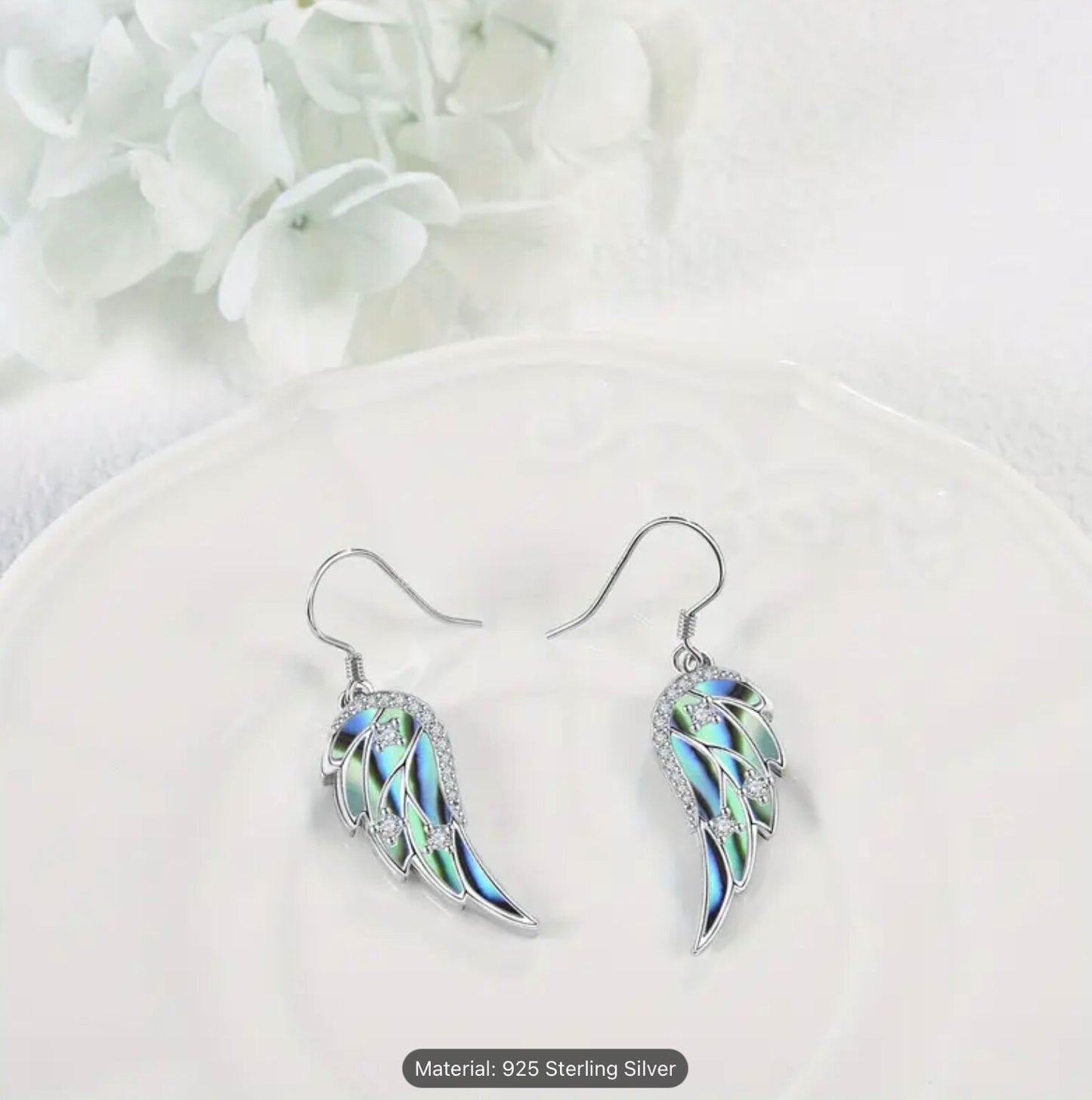 925 Sterling Silver Dangle Drop leverback  Earring Romantic Women Gift Jewellery