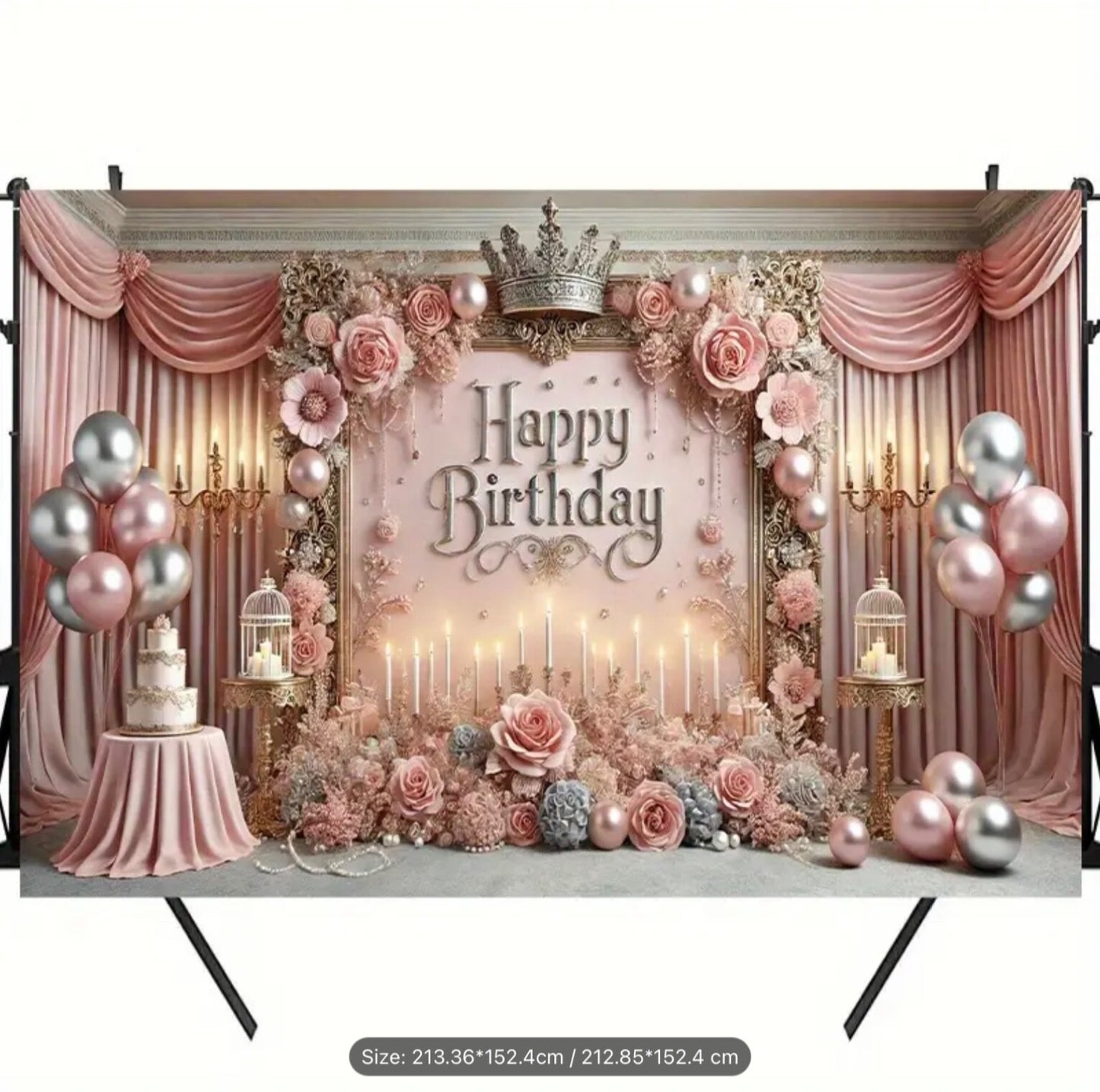 Large Backdrop Kids Birthday Banner Party Background Decor Photography Props