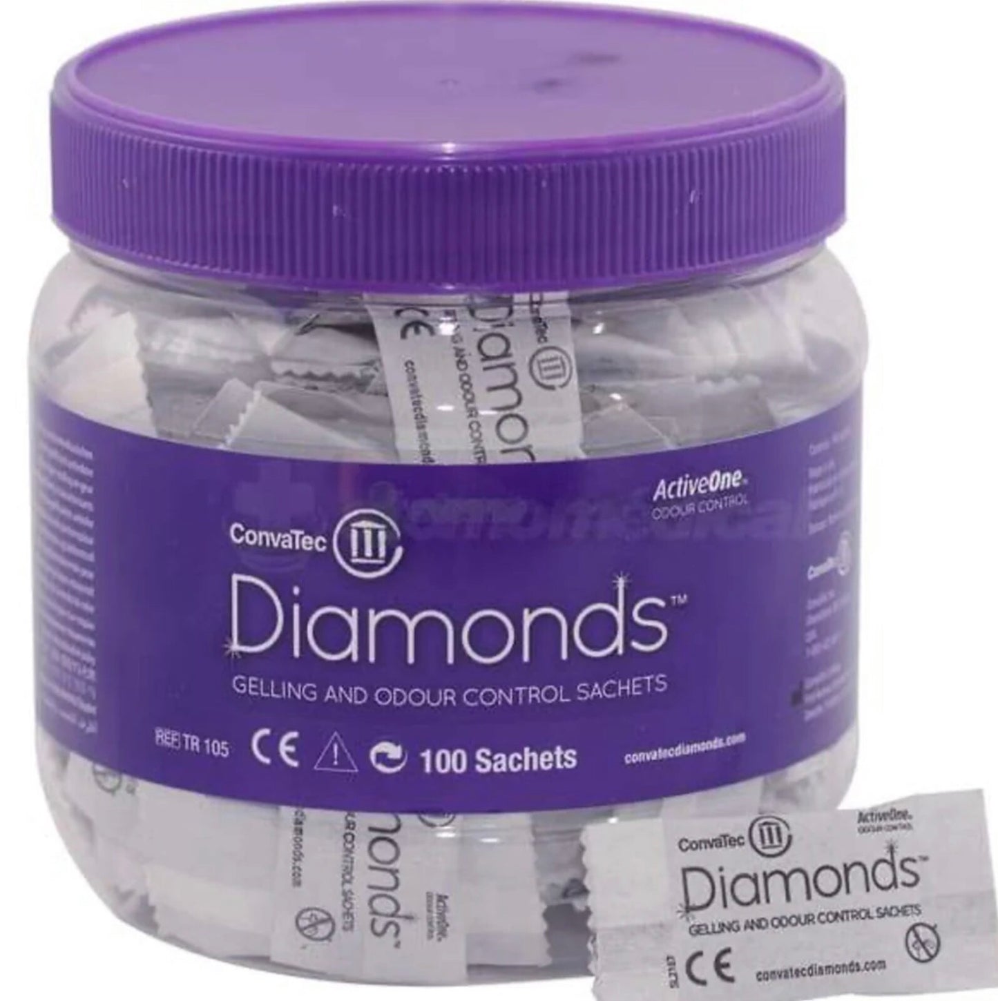 ConvaTec Diamonds Gelling and Odour Control Sachets TR105 100 Sachets Stoma