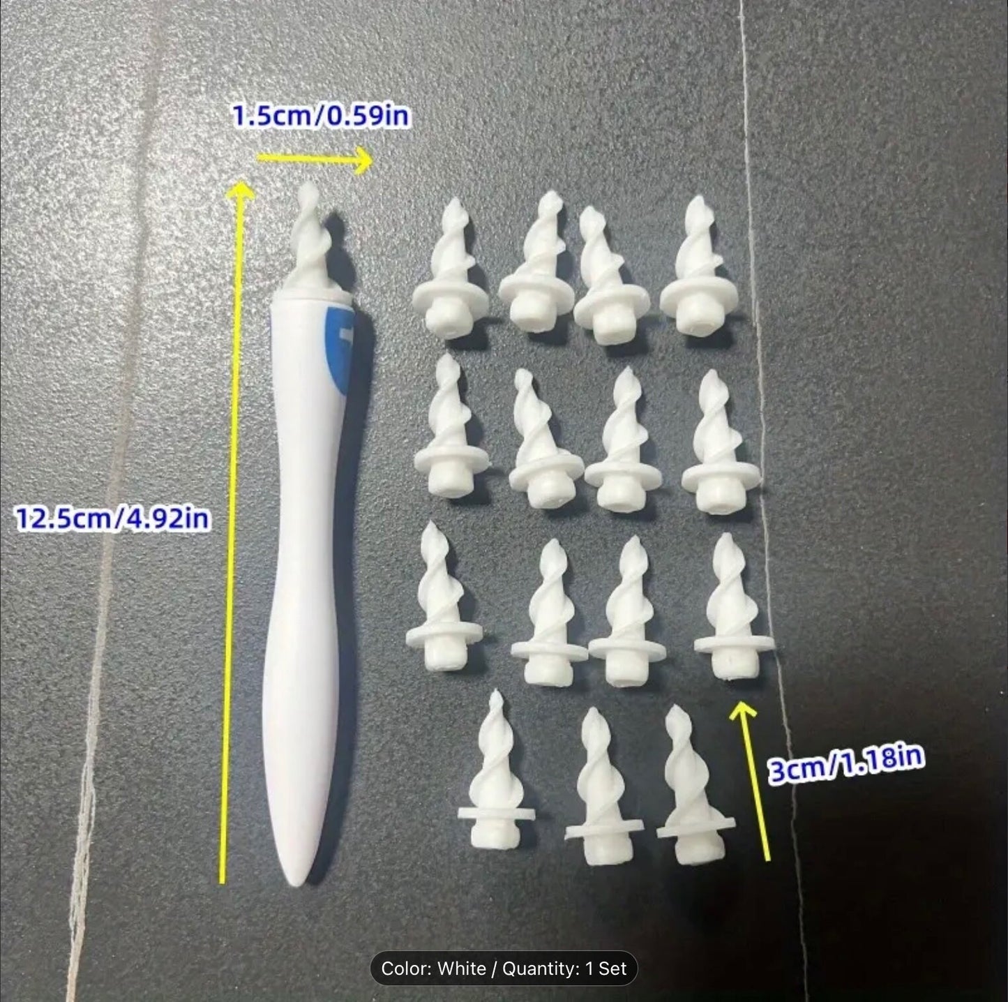 Soft Spiral Swab Earwax Smart Tool Cleaner Removal Safe 7pc Kit Reuse & Washable