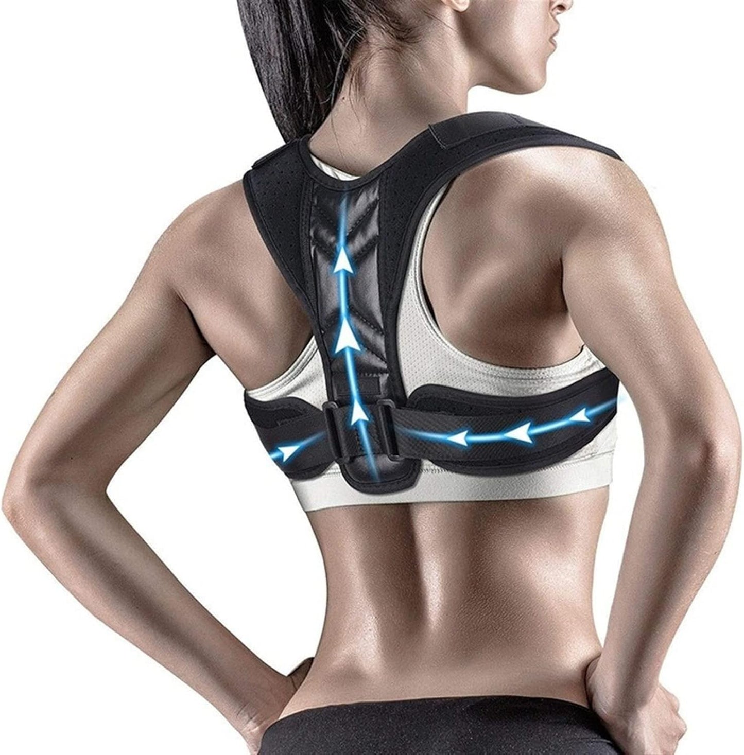 Posture Corrector Back Shoulder Brace Adjustable Belt Lumbar Spine Body Support