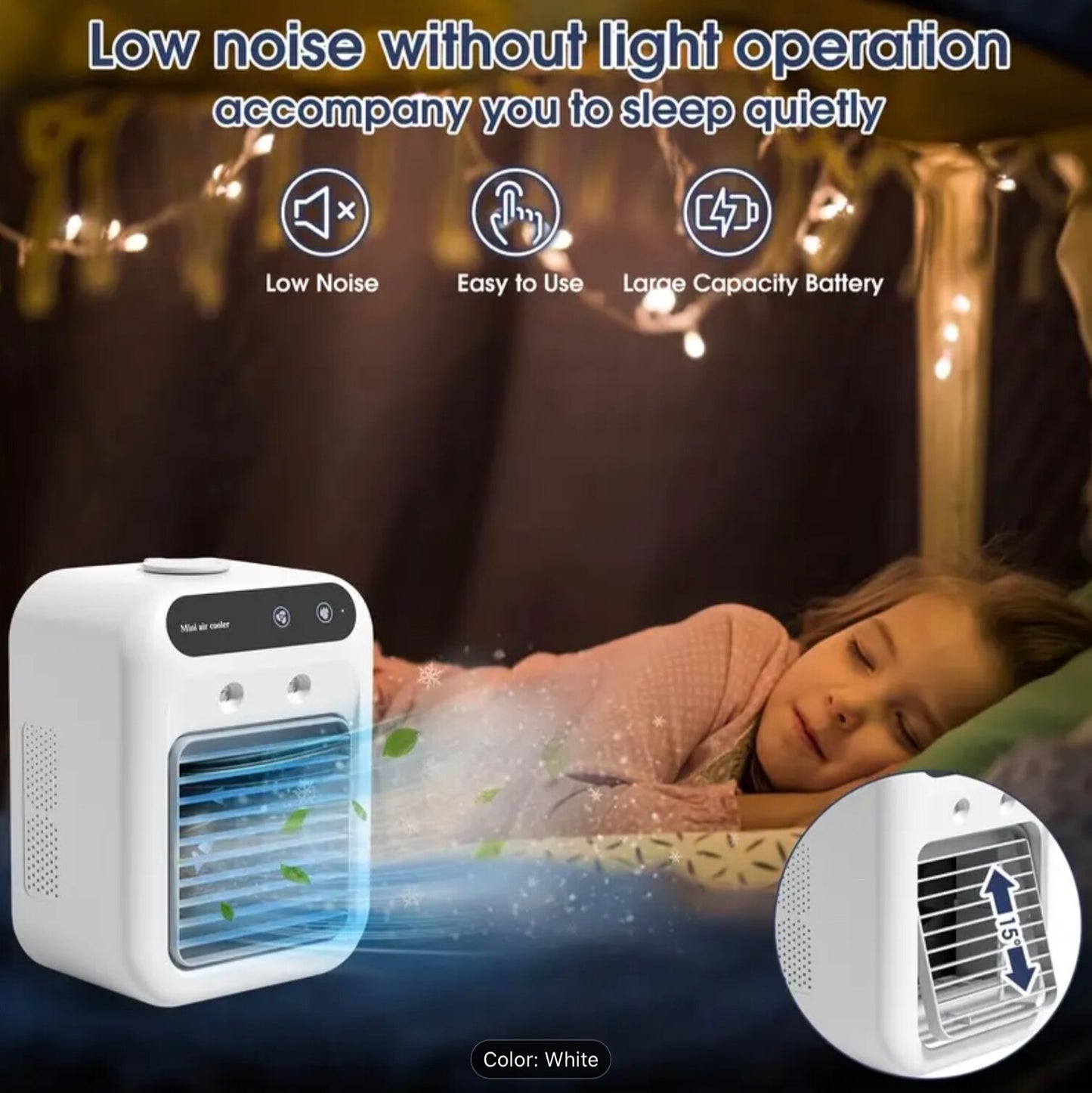 Portable Air Cooler Ice Mist Fan Desktop USB Rechargeable Summer Cooling Fan Gem