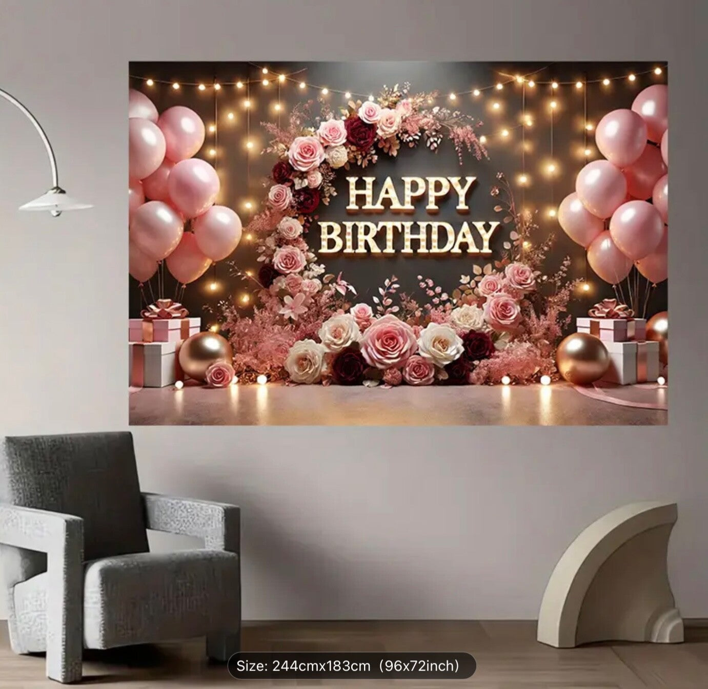 Large Backdrop Kids Birthday Banner Party Background Decor Photography Props