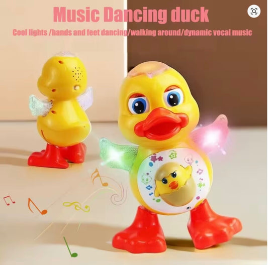 Electric Dancing Duck Music Lights Flashing & Blinking Eyes Educational Kids Toy