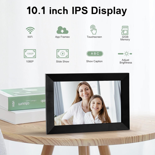 10 Inch Digital Photo Frame Style Picture Display Gift WiFi Touch Screen w/32 GB