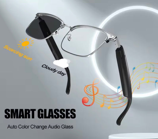 Smart Wireless Bluetooth UV Photochromic Touch-Control HiFi Audio Glasses Unisex
