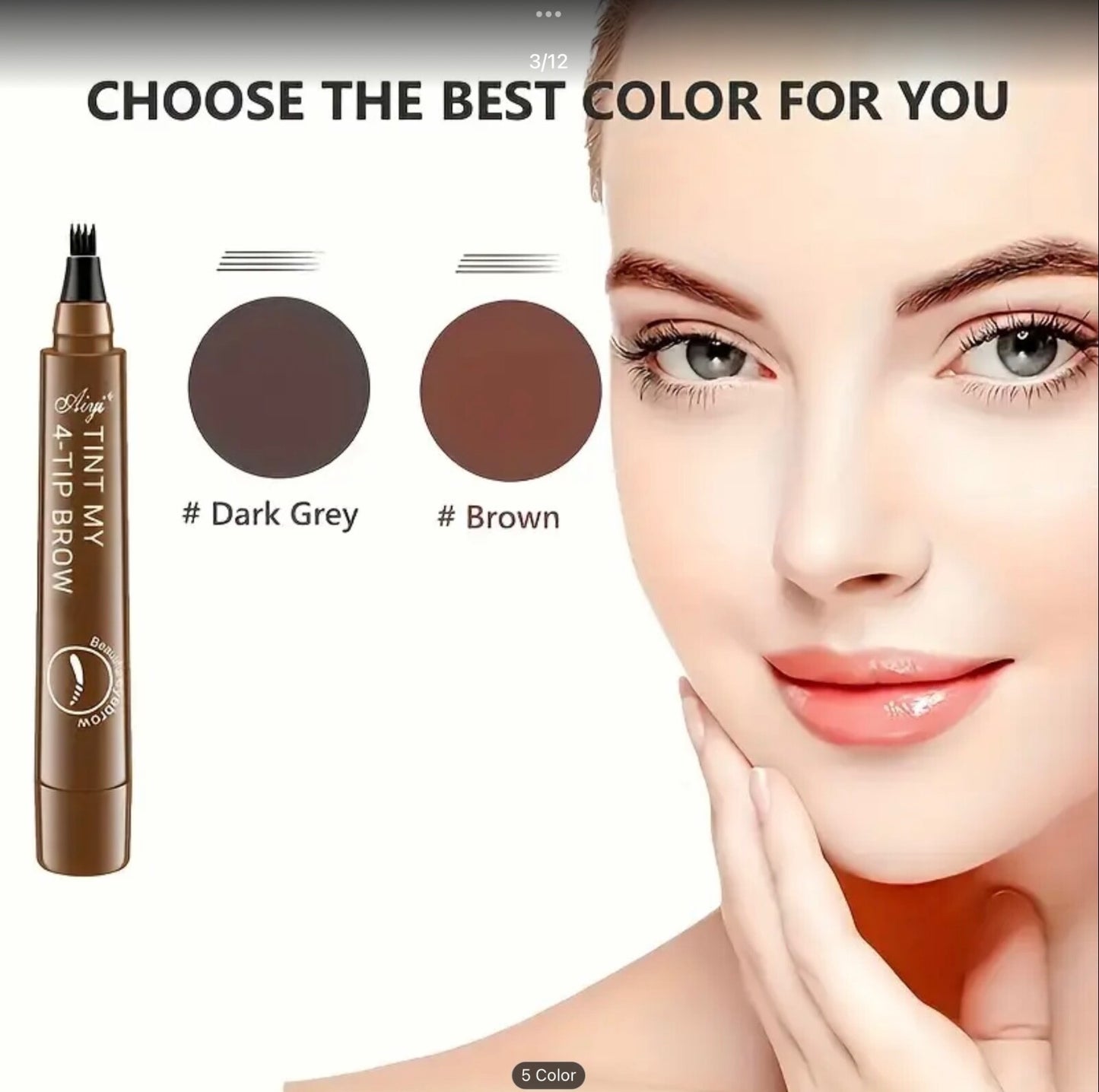 4 Prong Eyebrow Pen Waterproof Long Lasting Microblading Tattoo Pencil Natural3D