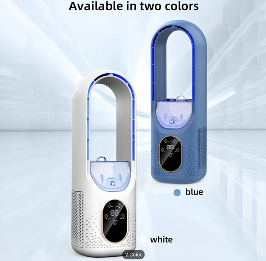 Bladeless Ice-Mist Fan USB Powered Personal Air Cooler Silent Wide-Angle Airflow