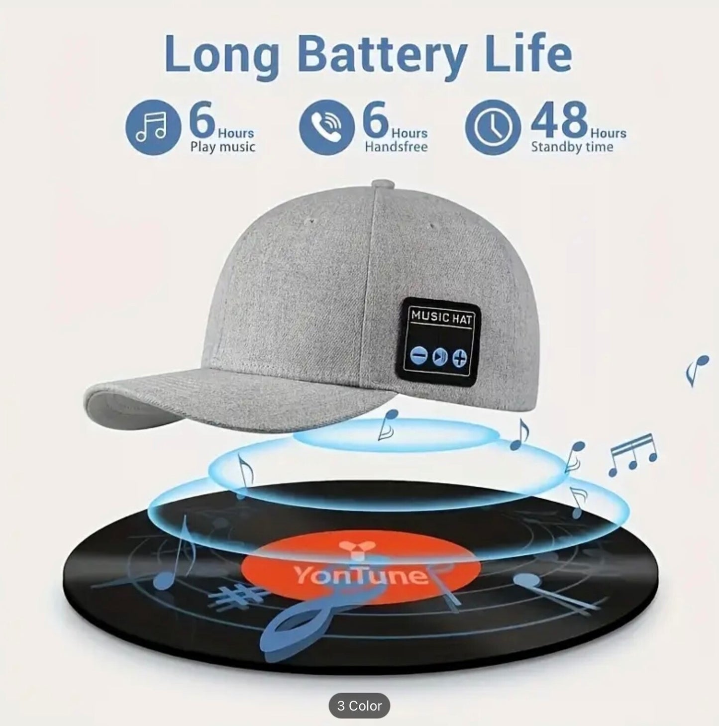 Smart Wireless Beanie Hat – Bluetooth Rechargeable Battery Sport Visor Soft Gift