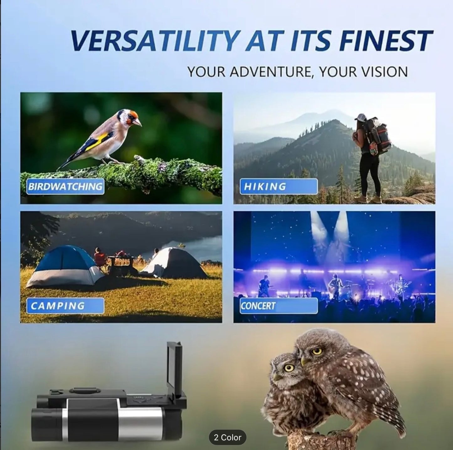 2.5K Digital Binoculars 8X Zoom 1080P Photo Video Recorder IPS Screen 32GB DT10
