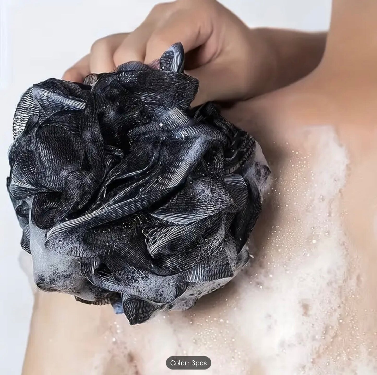 3-Pc Exfoliating Bath Set: Loofah, Glove & Back Scrubber – Spa Shower Essentials