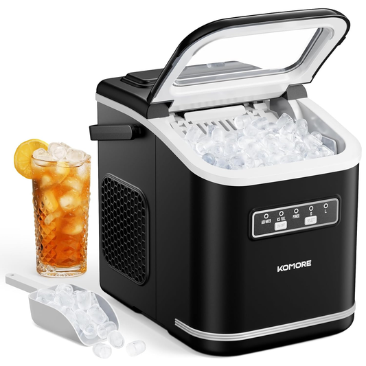 Electric Ice Cube Maker Machine w/handle Portable Automatic Countertop Cocktails