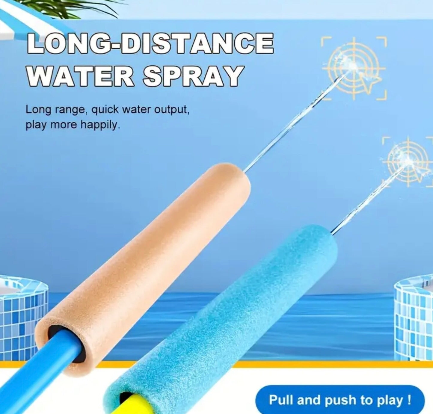 3 Foam Water Gun Blaster Pistol Kids Pack Outdoor Pool 1000 Kids Water Balloons
