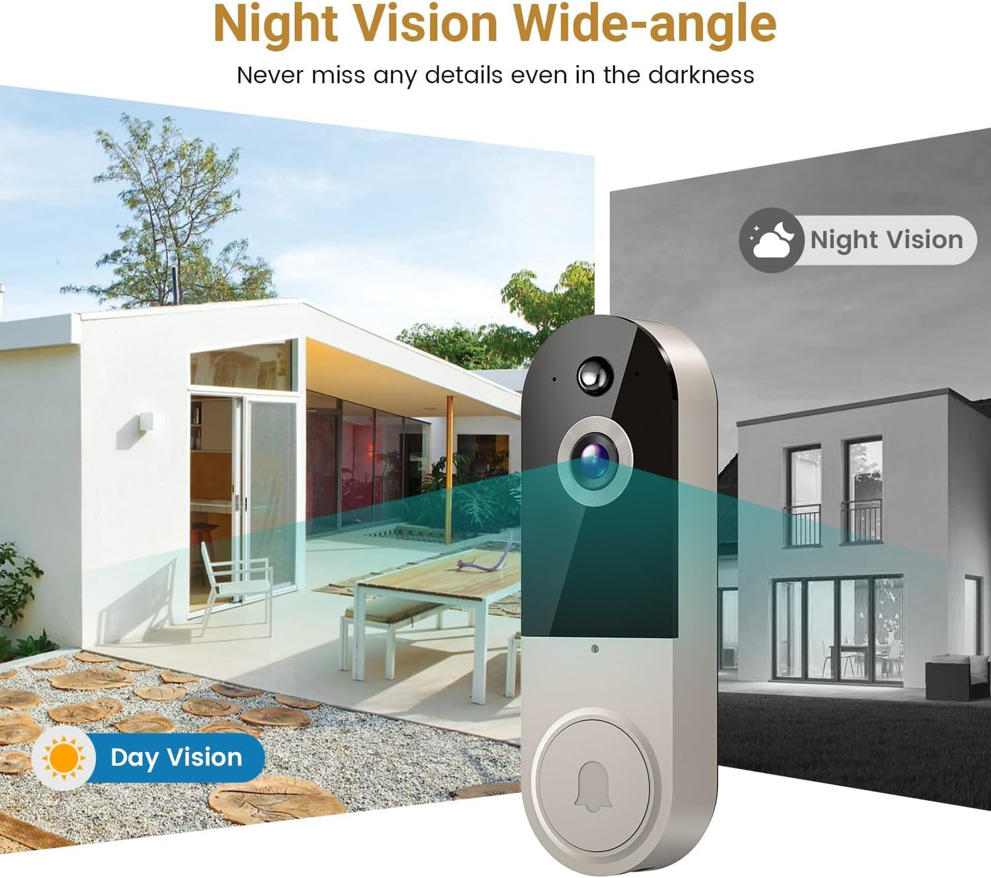 Video Wireless Camera Doorbell Smart Wifi Intercom Phone 1080p Human Detection