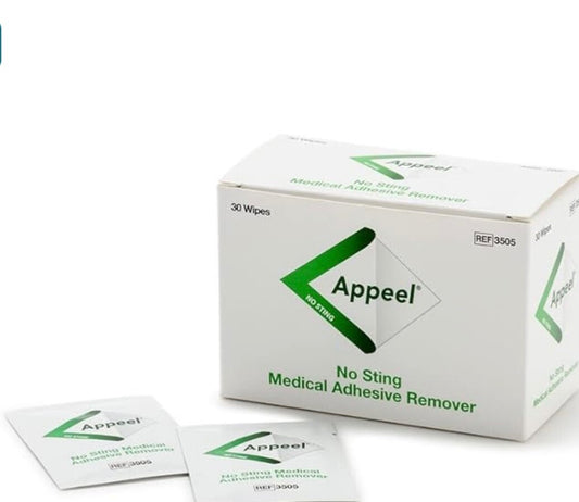 Appeel No Sting Adhesive Remover Wipes x30 | Stoma| Skin-Friendly | Alcohol-Free