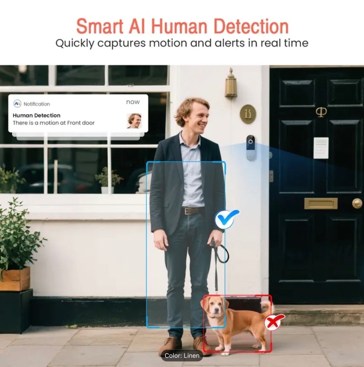 Video Wireless Camera Doorbell Smart Wifi Intercom Phone 1080p Human Detection