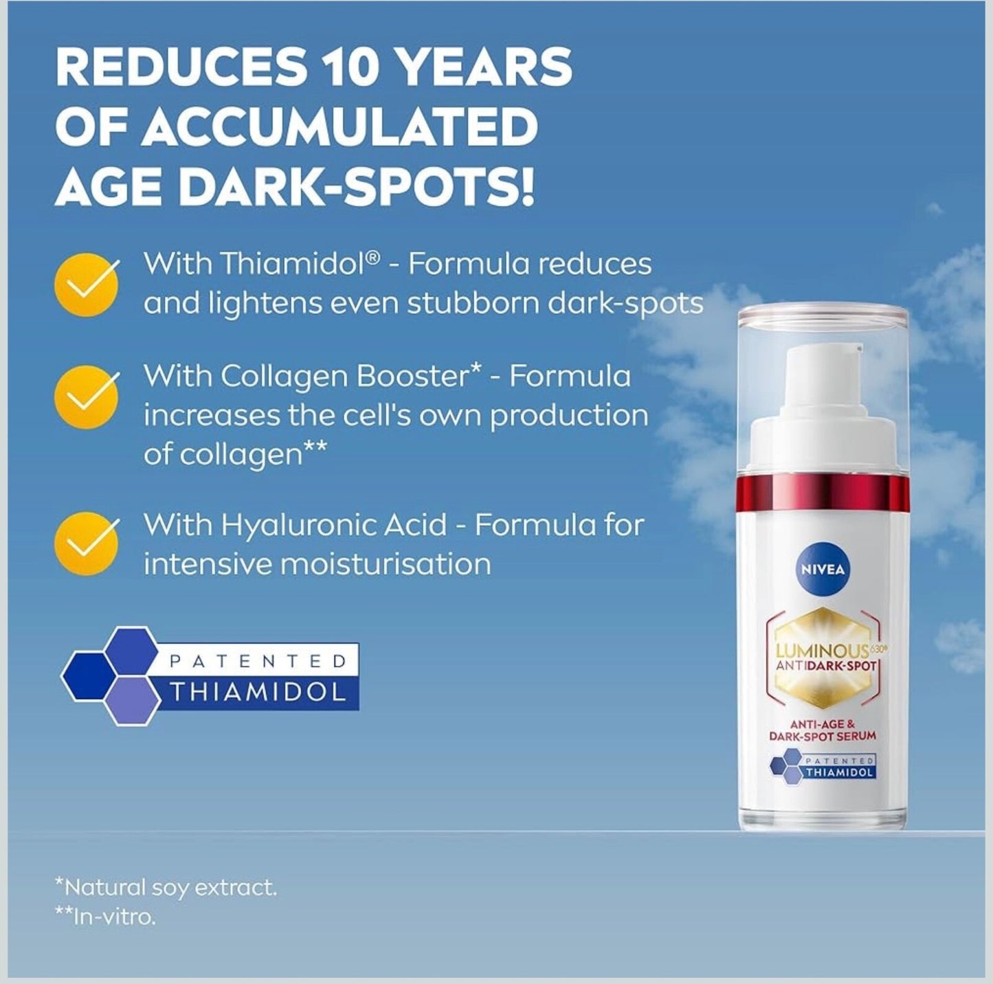 NIVEA Luminous 630 Anti-Age,Wrinkles, Dark Spot Serum 30ml | Hydrating, Firming