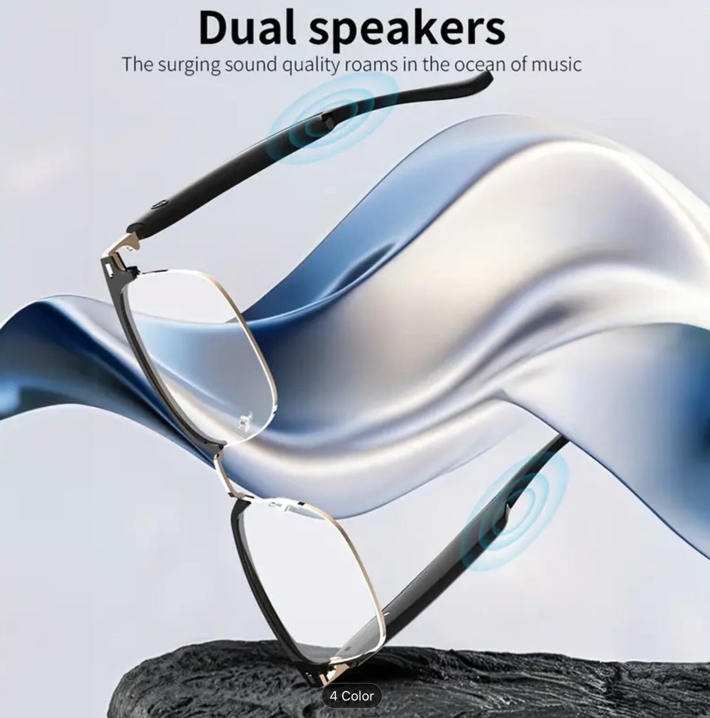 Smart Wireless Bluetooth UV Photochromic Touch-Control HiFi Audio Glasses Unisex