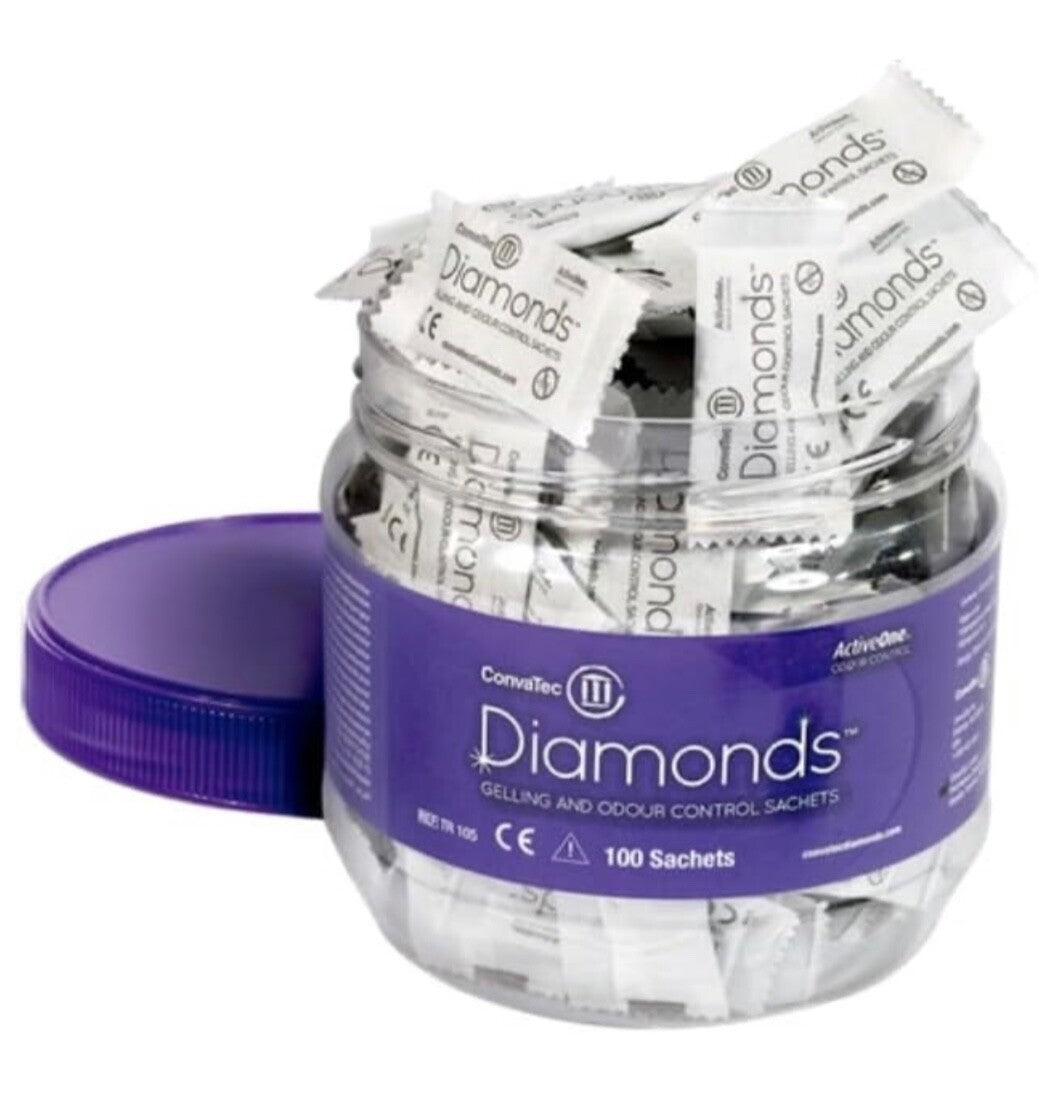 ConvaTec Diamonds Gelling and Odour Control Sachets TR105 100 Sachets Stoma