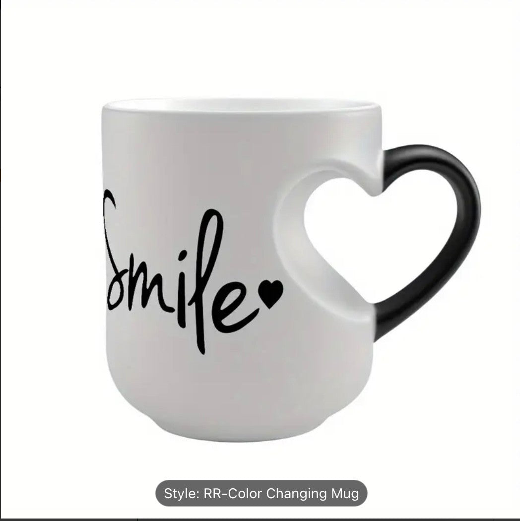 Colour Changing Heat Sensitive Mug Heart Shaped Magic Coffee Novelty Mother Gift