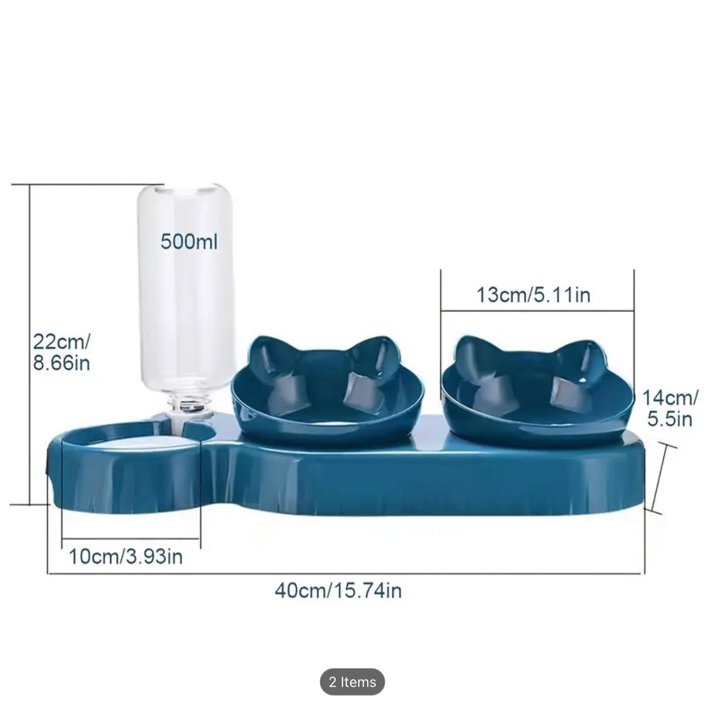 3-in-1 Cat Dog Bowl Set | Feeder, Automatic Water Feeder |2 Free Poo Bags Gift