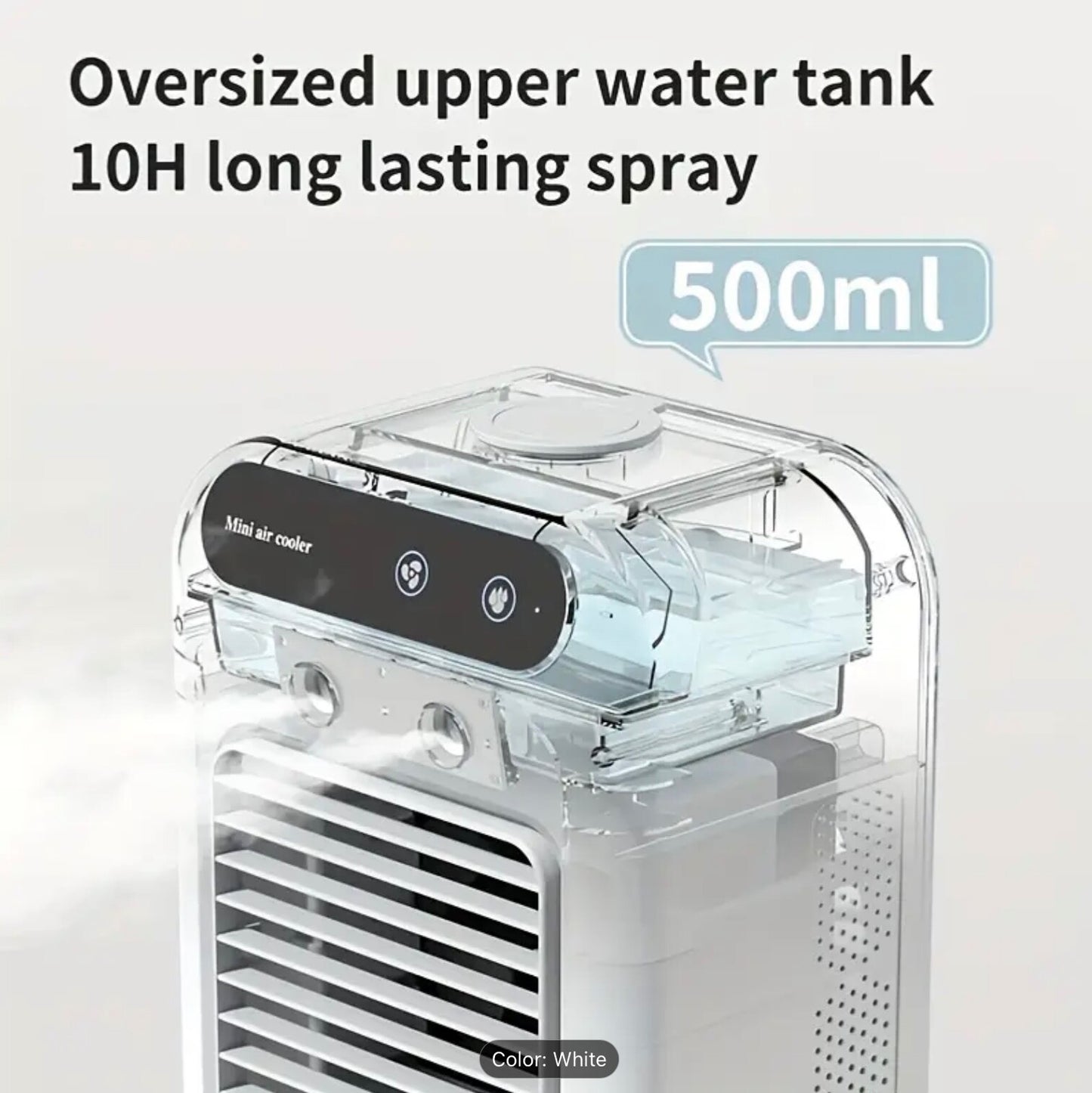 Portable Air Cooler Ice Mist Fan Desktop USB Rechargeable Summer Cooling Fan Gem