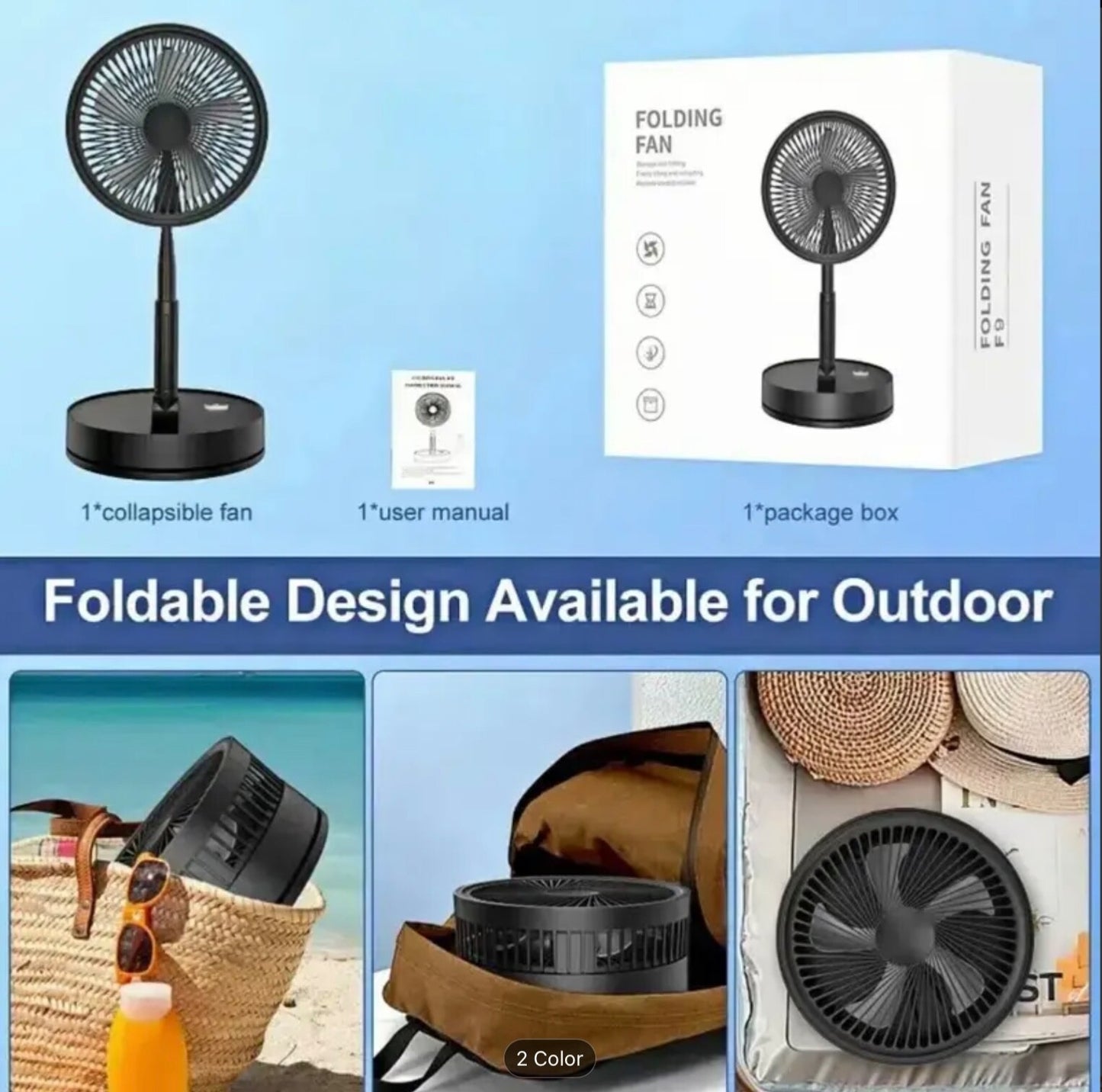 Deluxe Foldable Oscillating Pedestal Stand Fan Remote Control Timer Quiet Speed