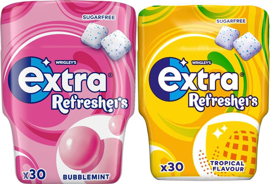 Wrigley’s Extra Refreshers Sugarfree Chewing Gum 30pcs - Tropical & Bubble Mint!