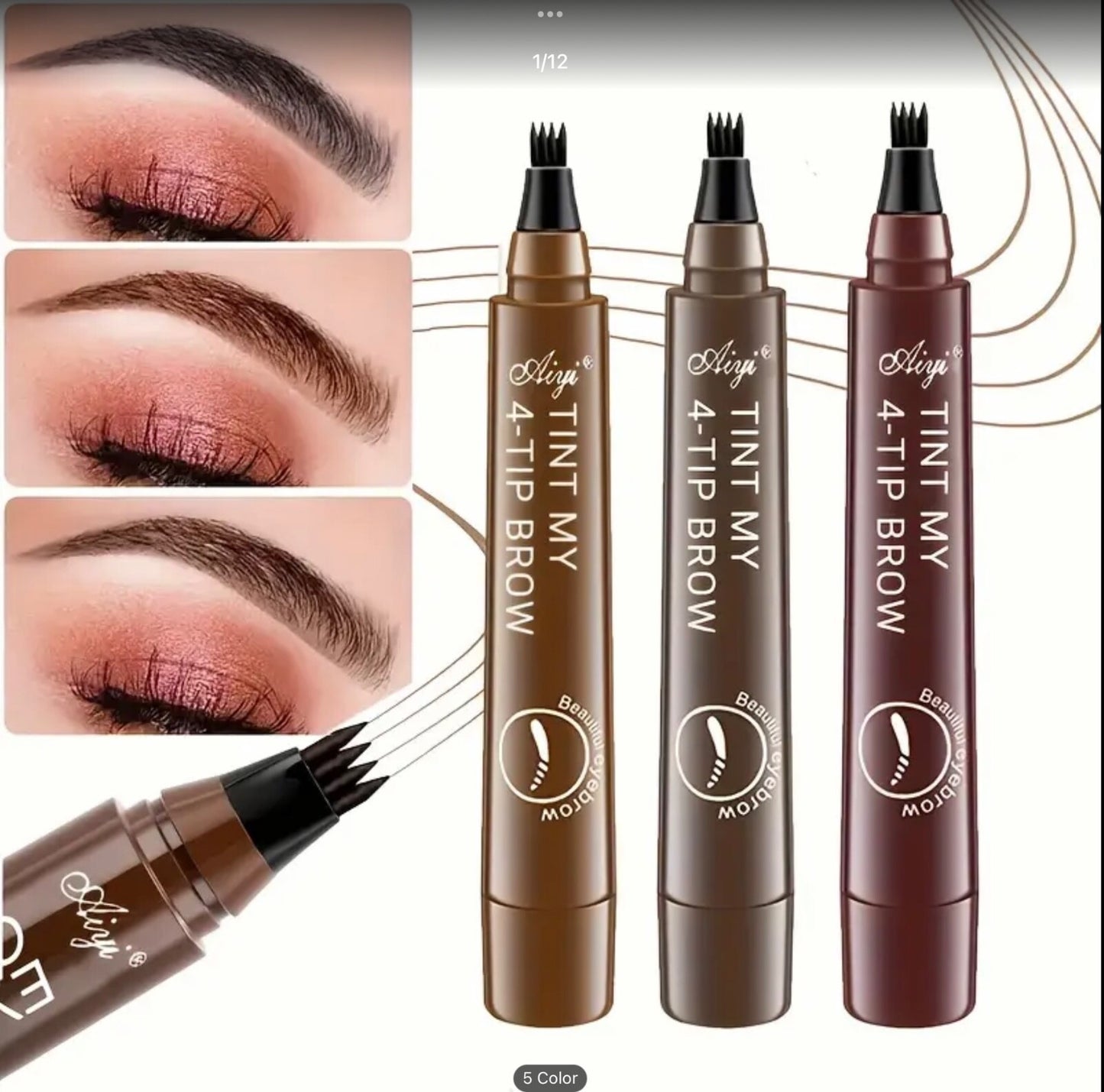 4 Prong Eyebrow Pen Waterproof Long Lasting Microblading Tattoo Pencil Natural3D