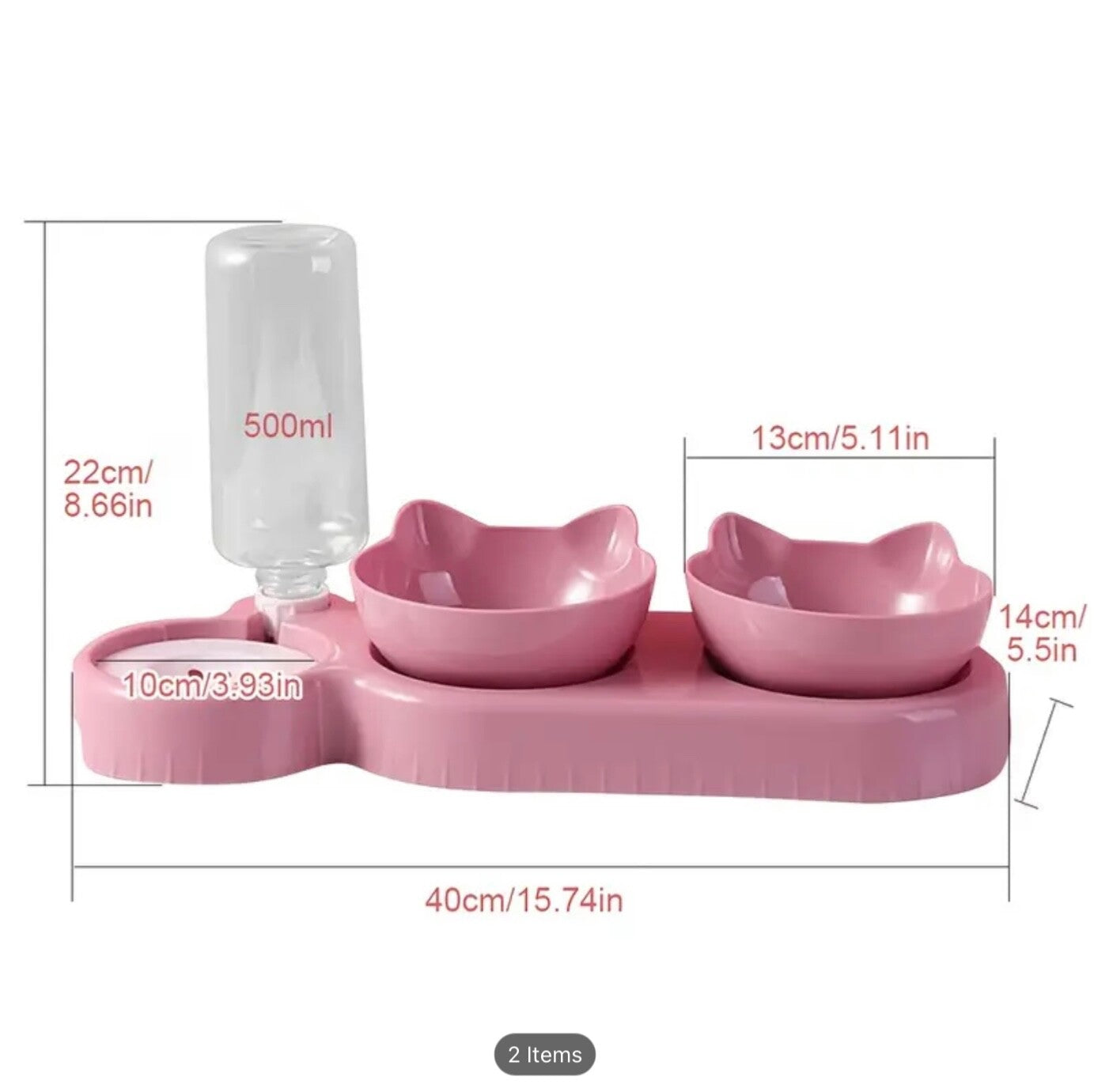3-in-1 Cat Dog Bowl Set | Feeder, Automatic Water Feeder |2 Free Poo Bags Gift
