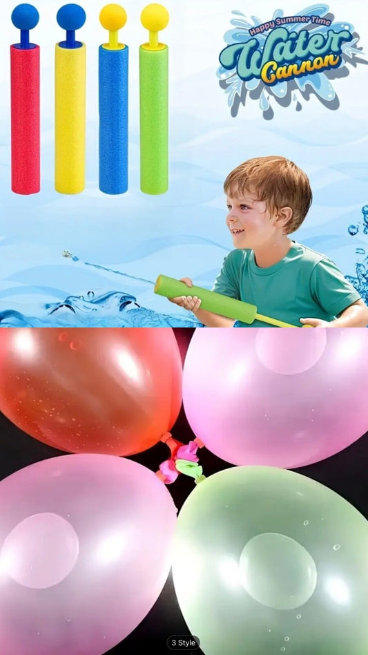 3 Foam Water Gun Blaster Pistol Kids Pack Outdoor Pool 1000 Kids Water Balloons