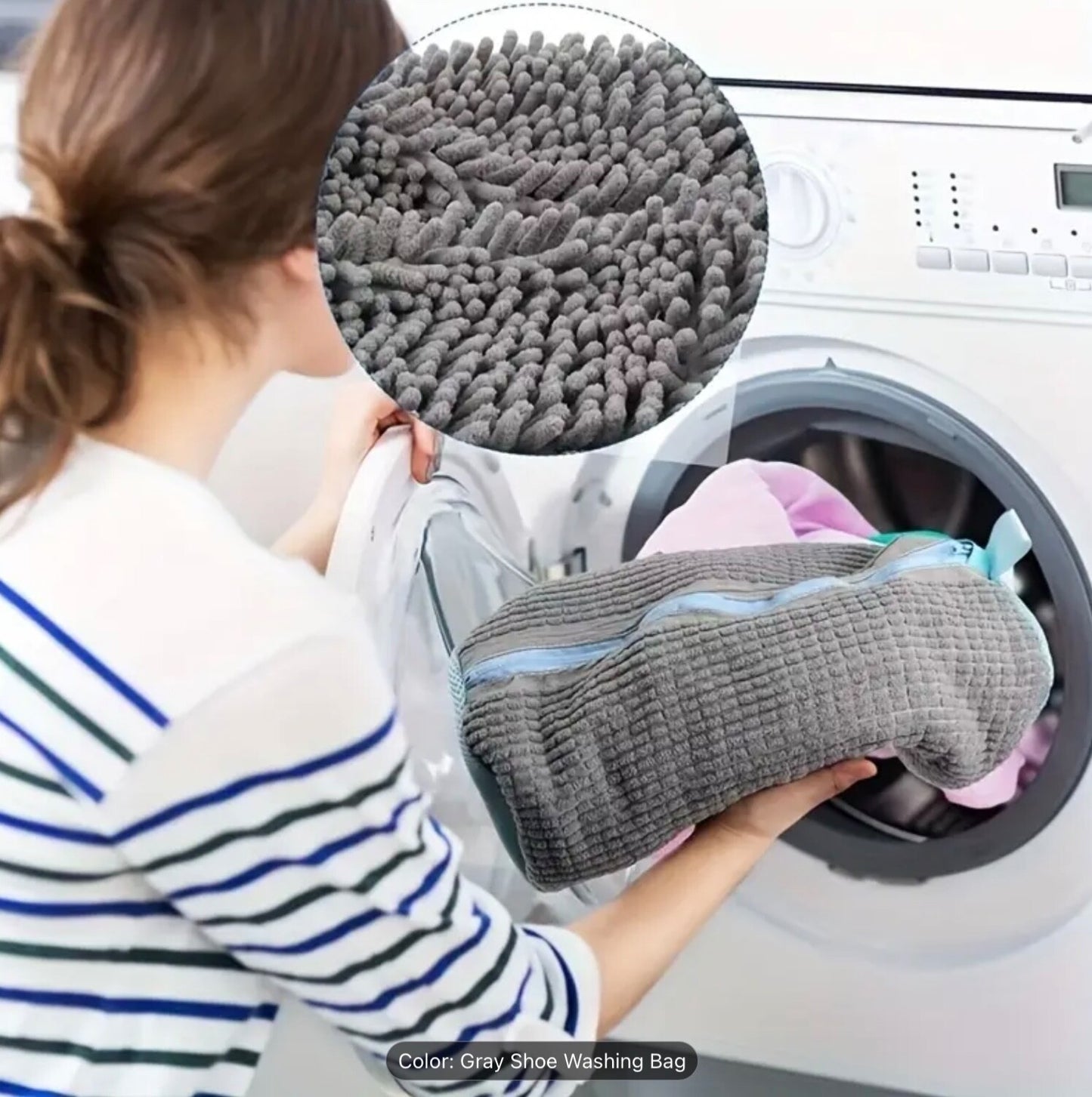 Large Reusable Shoe Washing Bags Thickened Mesh Laundry Zipper Cleaning Machine