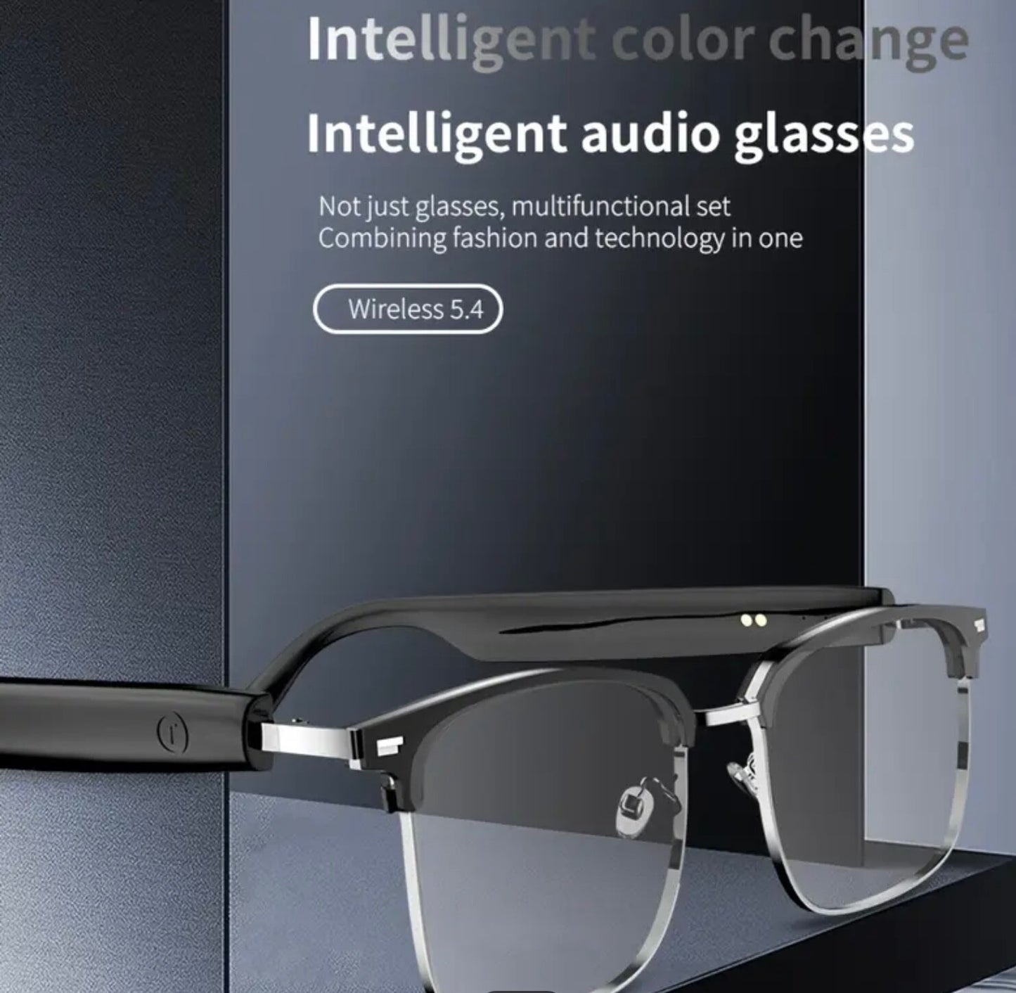 Smart Wireless Bluetooth UV Photochromic Touch-Control HiFi Audio Glasses Unisex