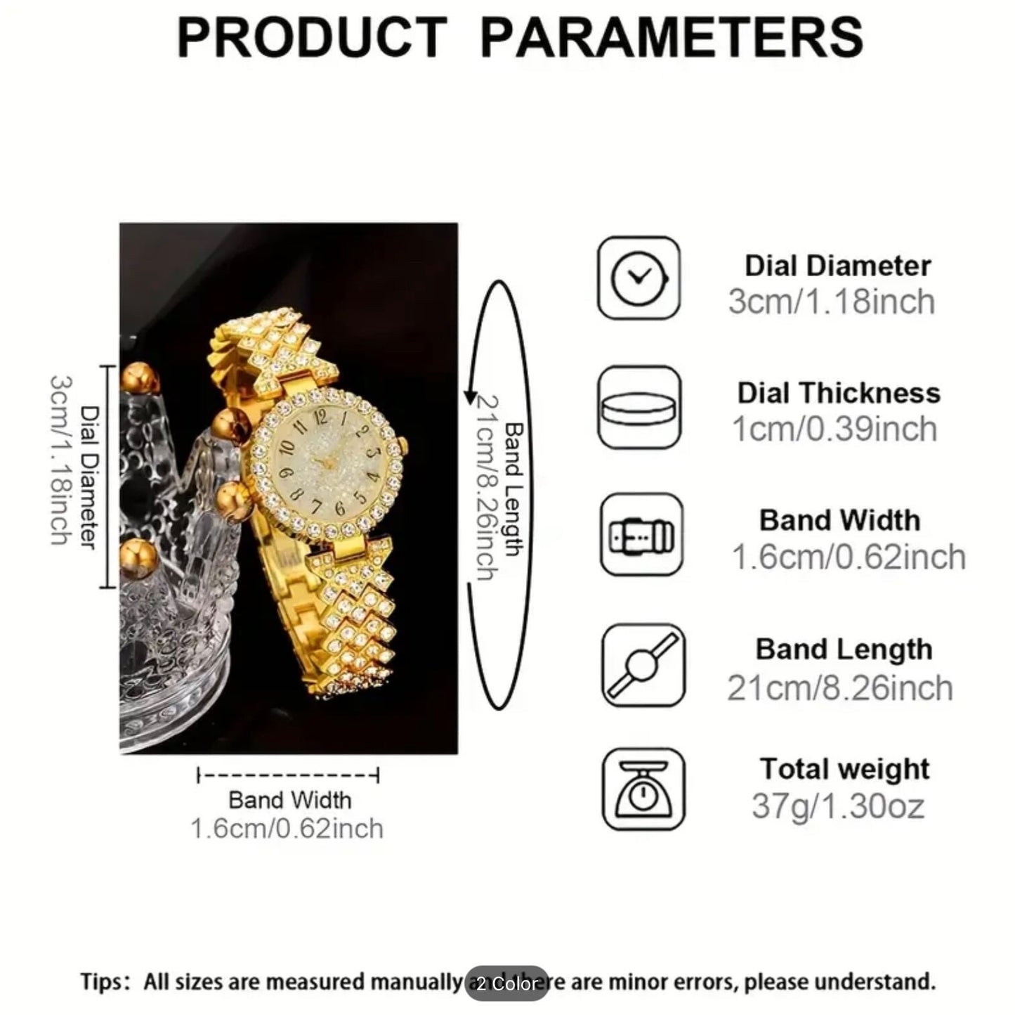 Glamorous Women’s Girls Quartz Watch & 3pc Jewellery Set – Elegant Fashion Gift