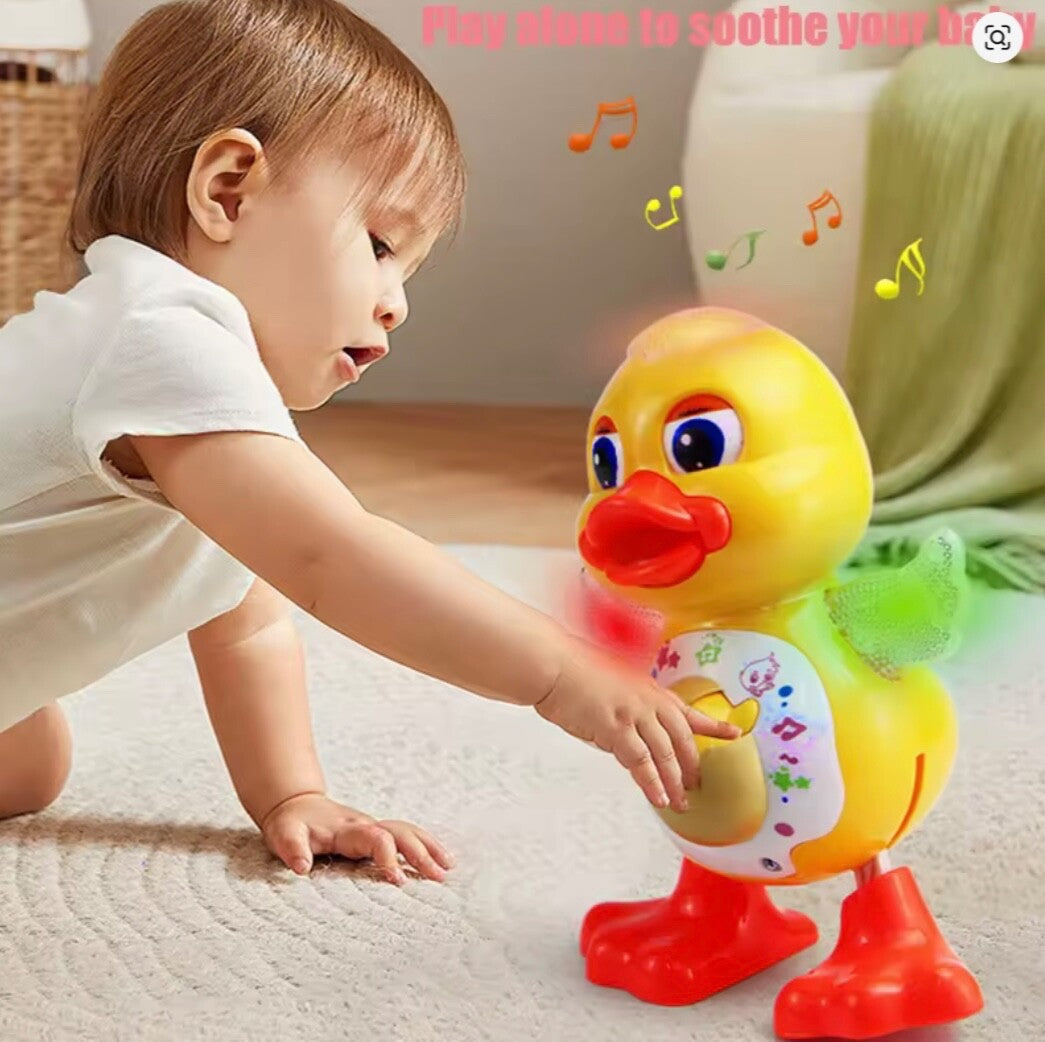 Electric Dancing Duck Music Lights Flashing & Blinking Eyes Educational Kids Toy