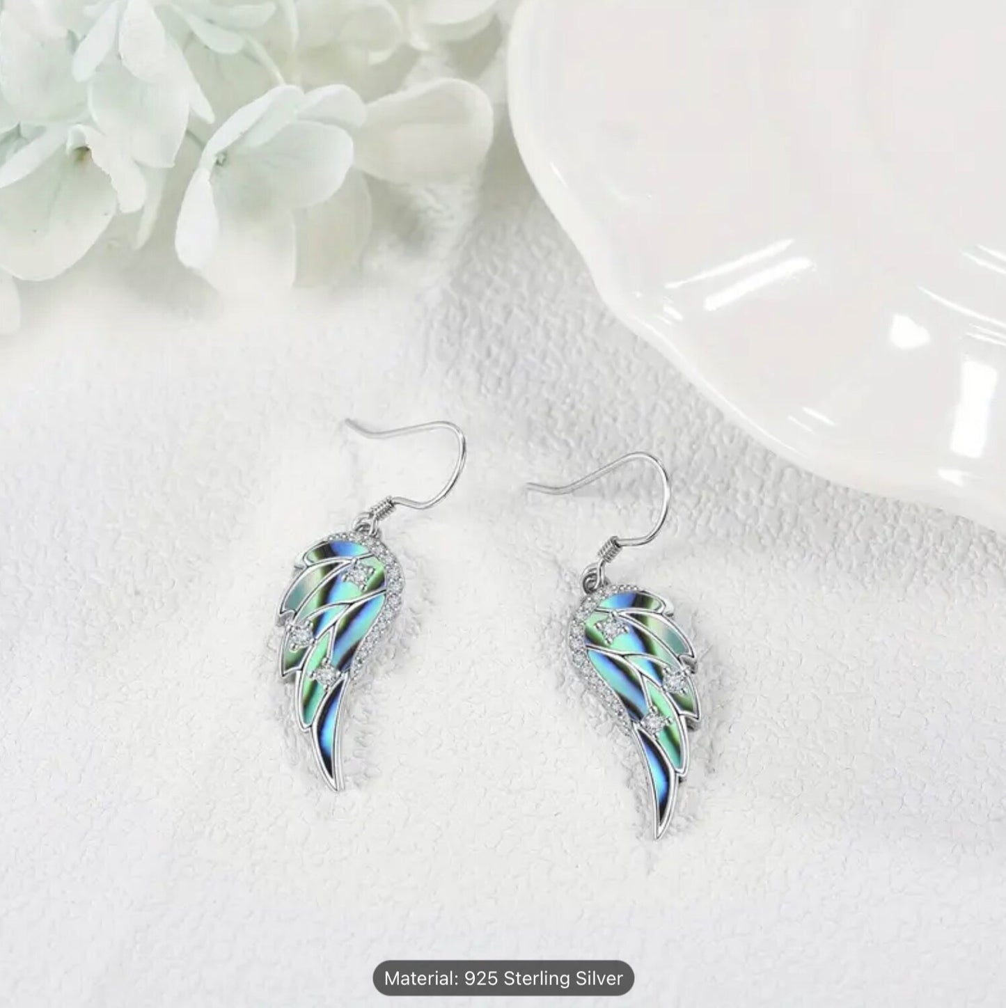 925 Sterling Silver Dangle Drop leverback  Earring Romantic Women Gift Jewellery