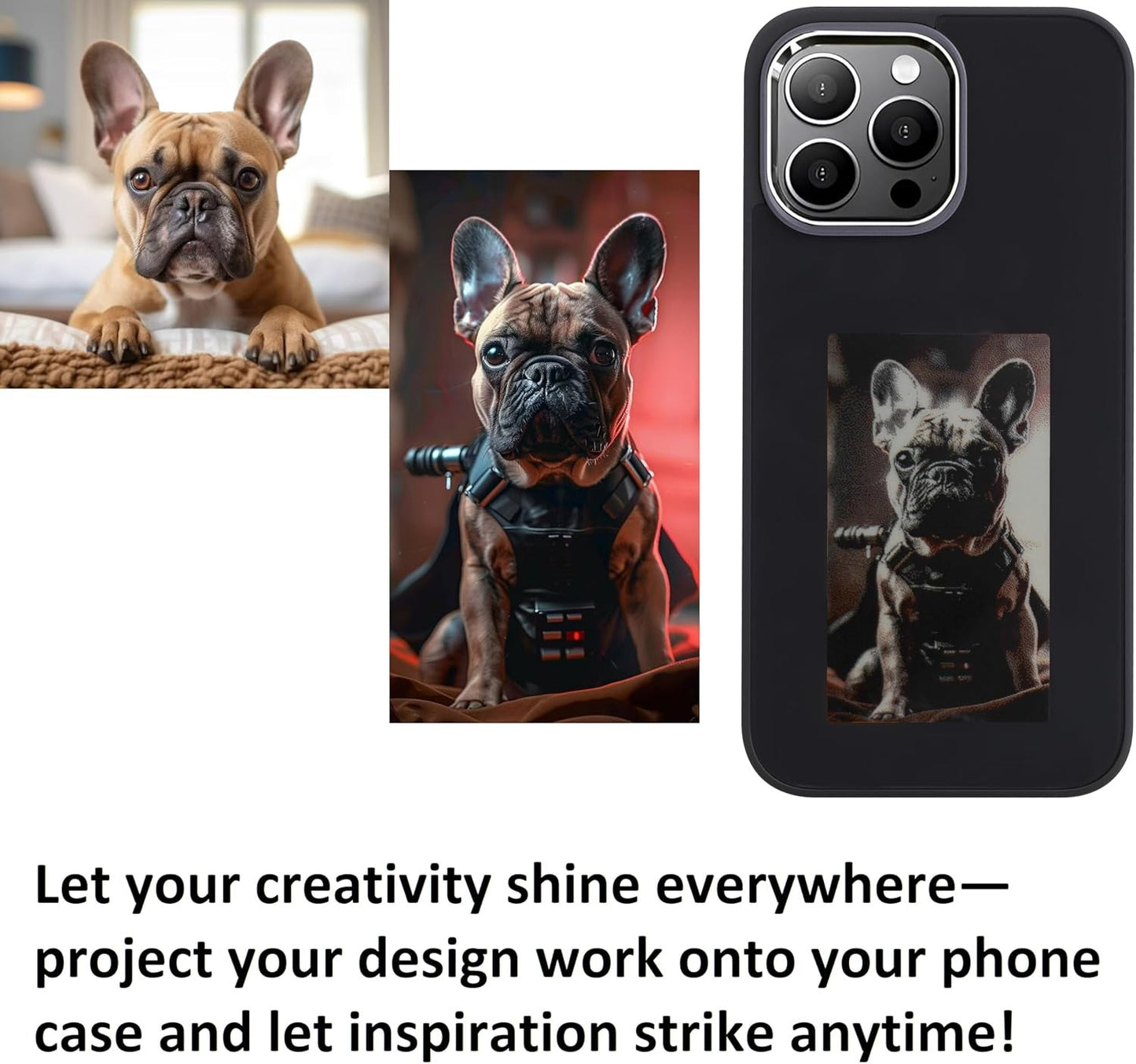 DIY E-Ink IPhone 15 16 Case Silicone Shockproof NFC AI Projection Stylish Screen