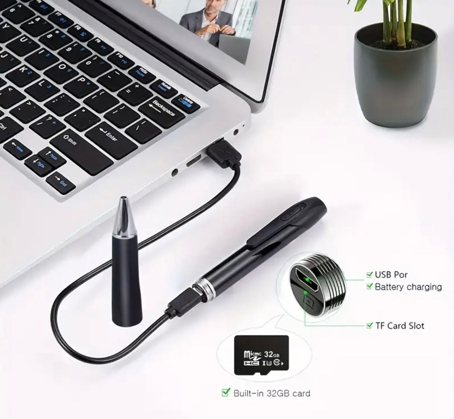 Portable Wearable 1080P HD Video Camera Recorder – Rechargeable Battery w/ 32GB or 64GB SD Card
