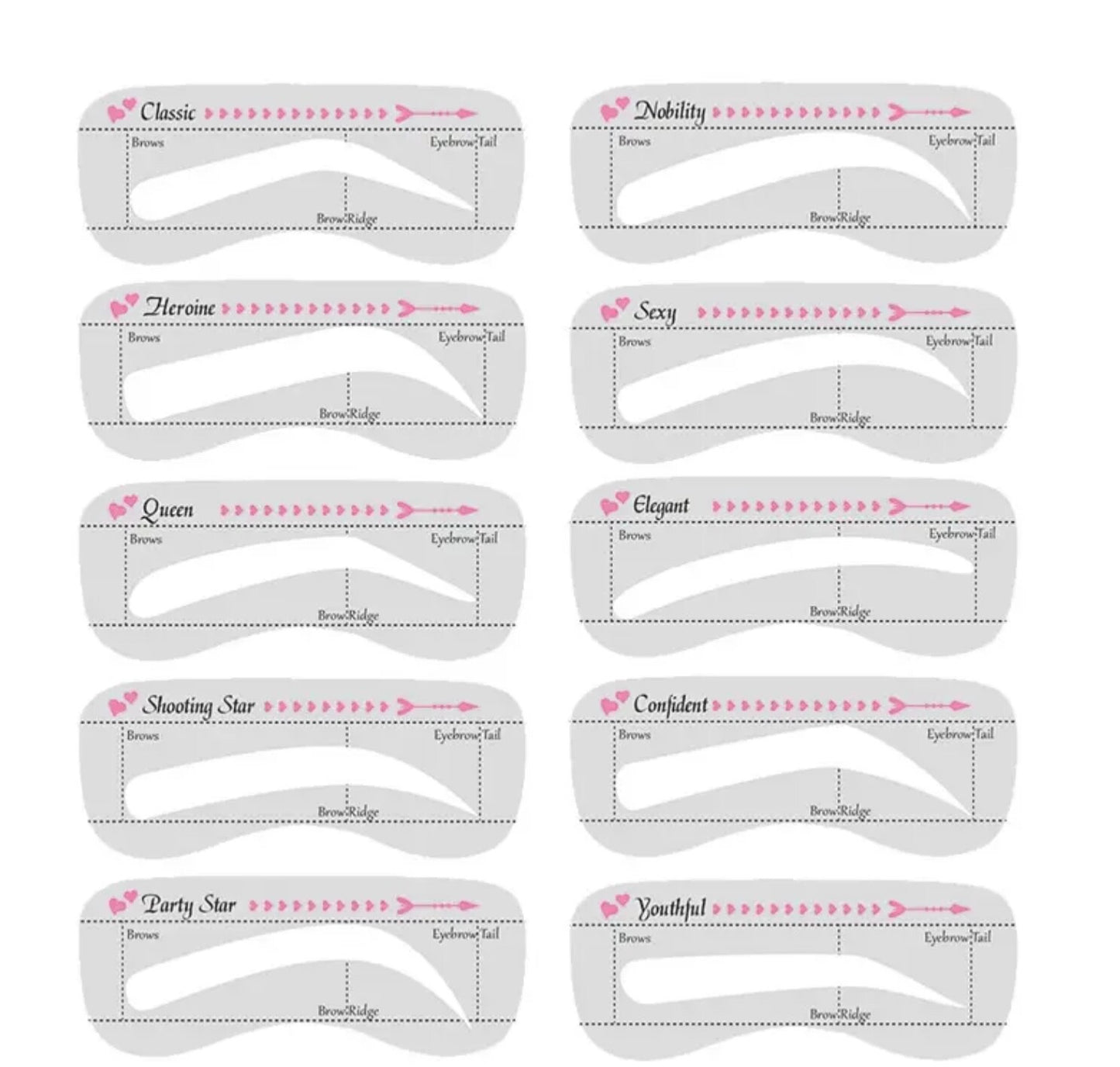 24 Reusable Shaping Kit with Eyebrow Card Definer Stencils Makeup Set Waterproof