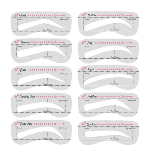 24 Reusable Shaping Kit with Eyebrow Card Definer Stencils Makeup Set Waterproof