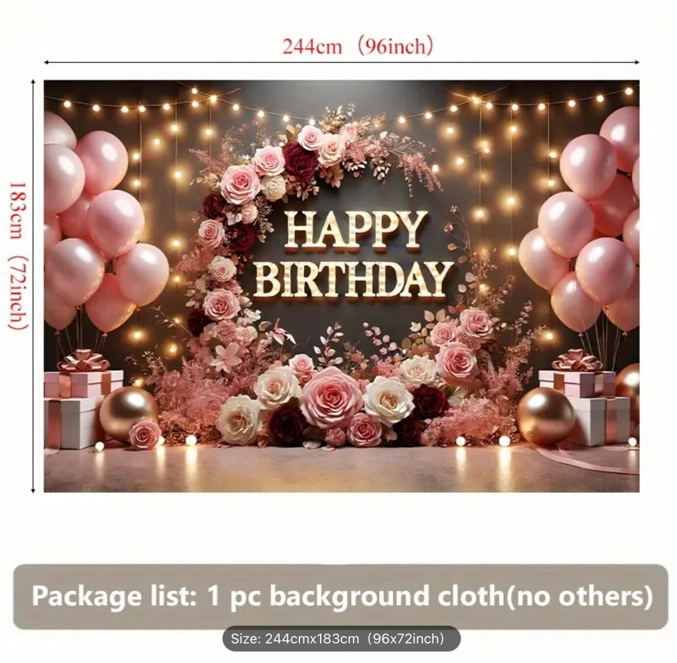 Large Backdrop Kids Birthday Banner Party Background Decor Photography Props